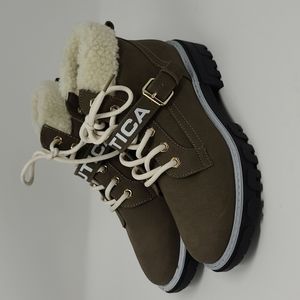 Náutica Evona faux fur Combat Boots 6.5